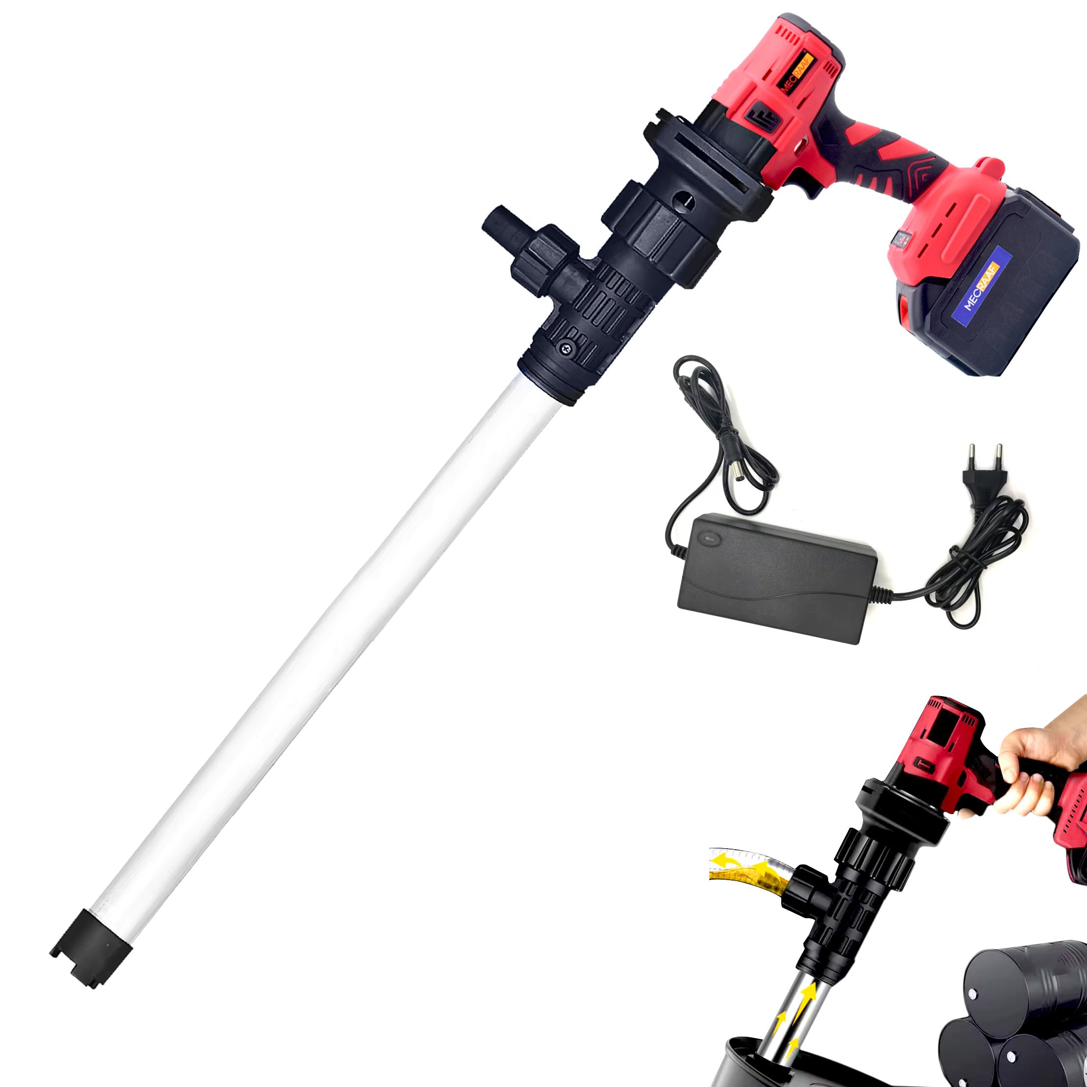 MECRAAF® Cordless Portable Oil Pump | 21V Brushless Oil Well Pump | Water Suction Pump | Fuel Pump Barrel Pump Diesel Pump for Chemical General Corrosive Liquid Gasoline Etc (B0D7WCJFKW) Amazon Price History, Amazon Price Tracker