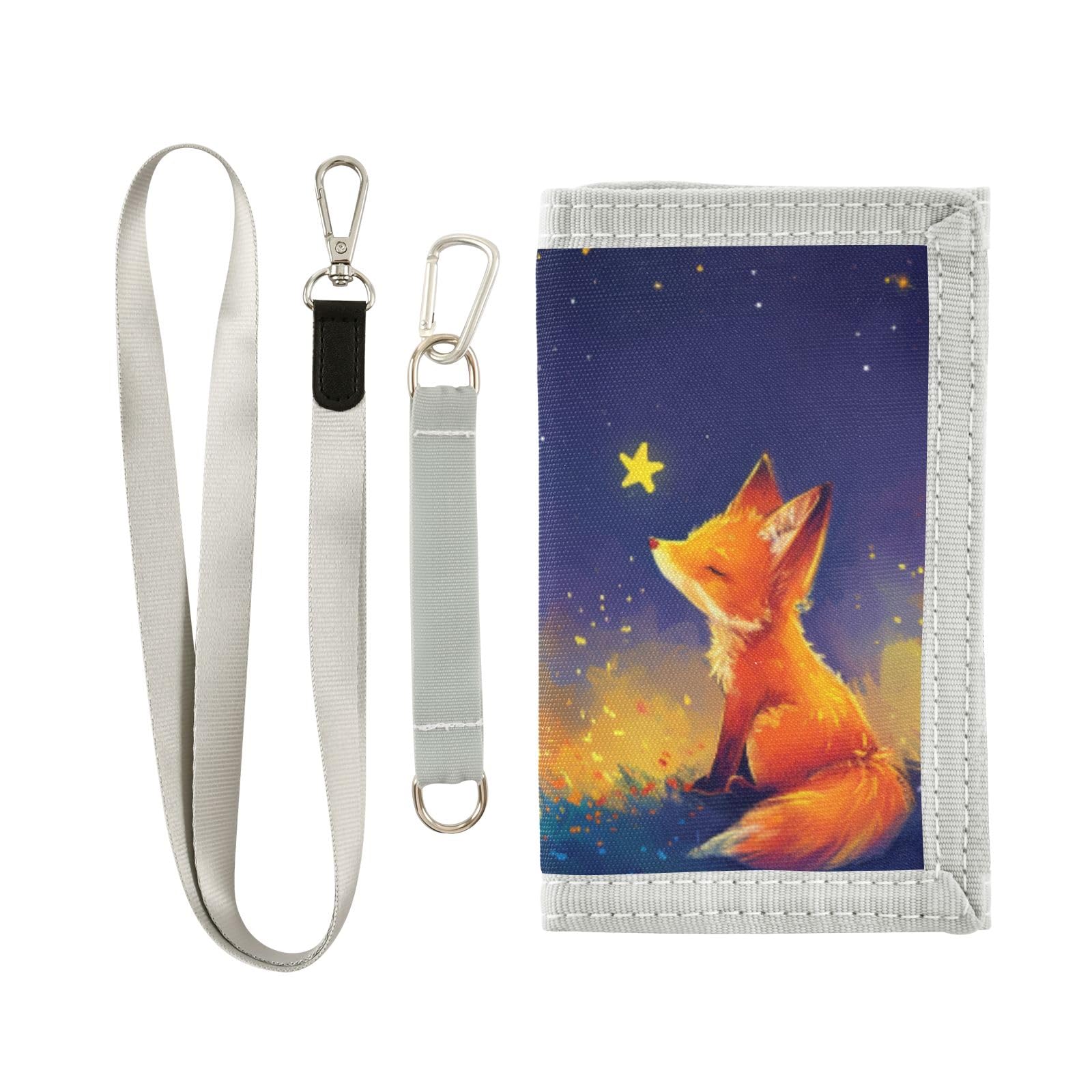 ALAZA Kids Wallets for Boys Girls Toddler Trifold Wallet Children Small Cute Fox with Zipper Coin Pocket