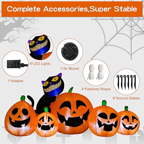 Miniatura 10 de Inflables de pavo de Acción de Gracias de 6 pies, decoraciones al aire libre, luz LED incorporada, engrosamiento inflable para patio, césped,