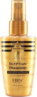 SECRET OF PHARAOH Egyptian Diamond Glitter Mist - Gold 2.37fl.oz | Hair, Face & Body Spray | Long-Lasting Quick-Dry Shimmer for Festivals, Raves, Clothes & Travel Essentials