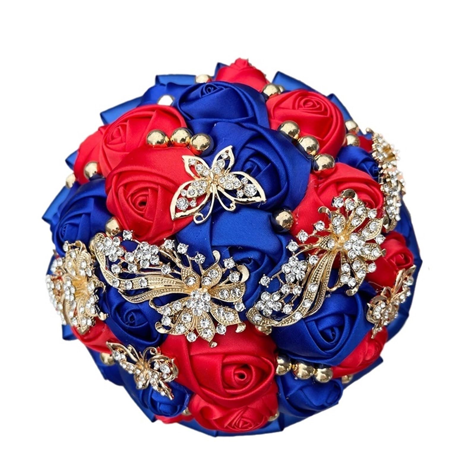 NDLHXKFRP Wedding bouquets for brides and bridesmaids, Artificial Wedding Bouquet Bridesmaid Multicolor Multiple Sizes(Clear,24CM)