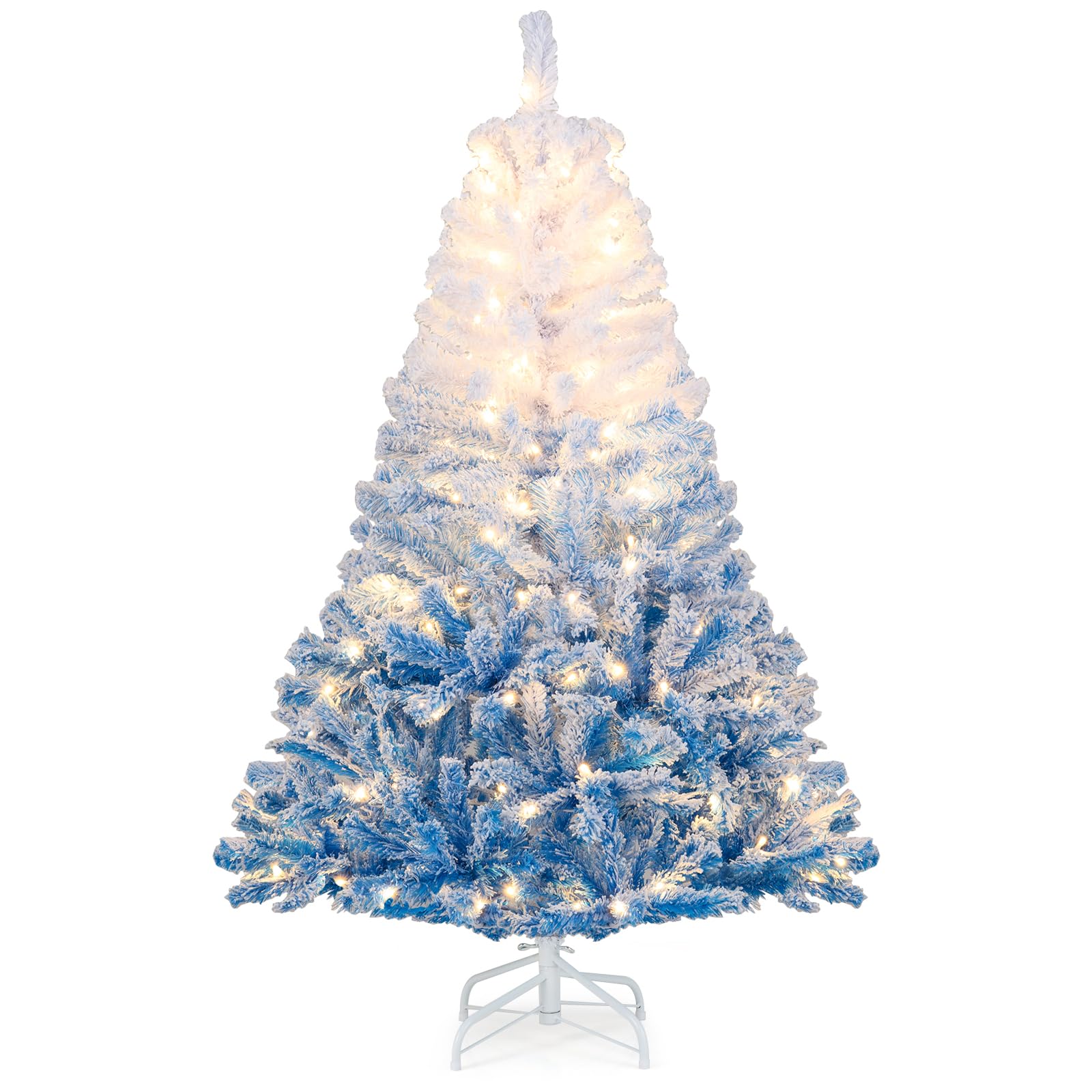 Amazon.com: Goplus 5 FT Pre-Lit Snow Flocked Christmas Tree