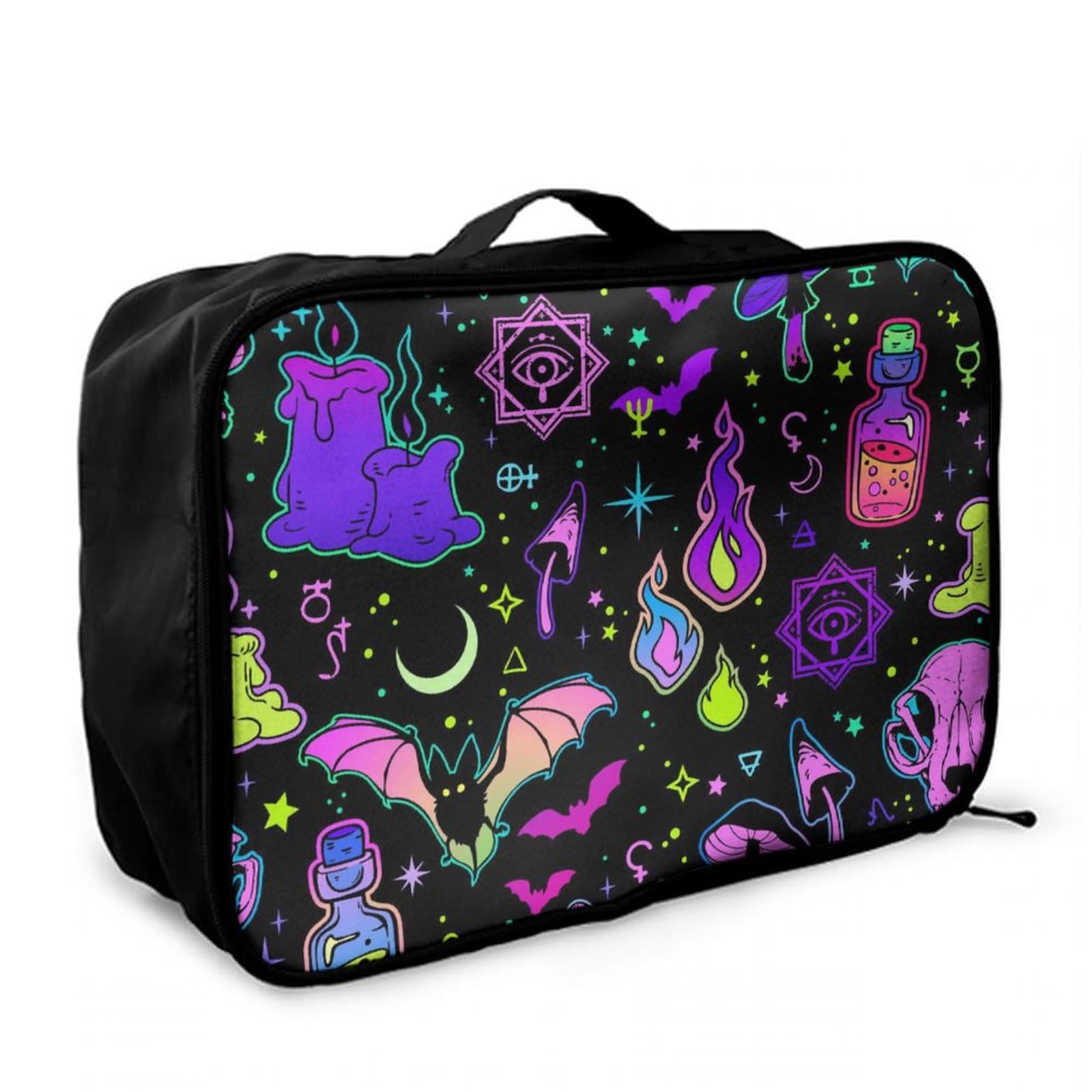 RIMENCH Makeup Bag Halloween Goth Witchy Witch Cosmetic Bag For Women Large Capacity Makeup Bags Travel Toiletry Bag Accessories Organizer