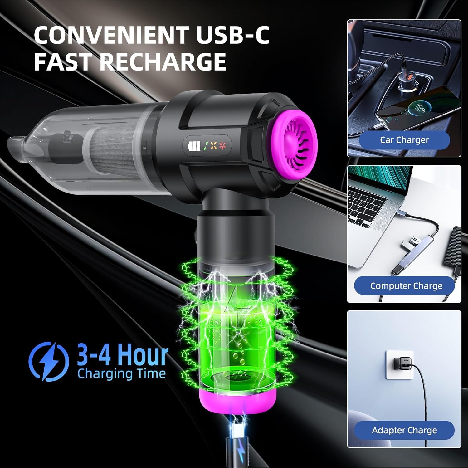 Aspirapolvere Versatile Aspirabriciole Senza Fili 20000Pa - 4 In 1 Aspirapolvere Auto E Casa - Motore Brushless - USB-C Aspirapolvere Con Filo Aspirapolvere Versatile Aspirabriciole Senza Fili 20000Pa - 4 In 1 Aspirapolvere Auto E Casa - Motore Brushless - USB-C Aspirapolvere Con Filo