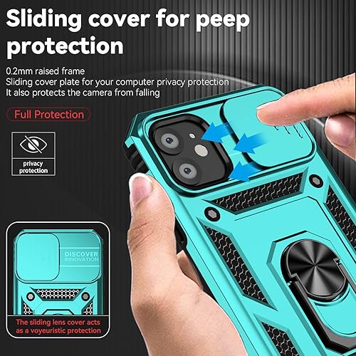 Miniatura 4 de Funda para iPhone 11 con cubierta para lente de cámara, protector de pantalla HD, doble capa protección contra caídas de grado militar de 15 pies