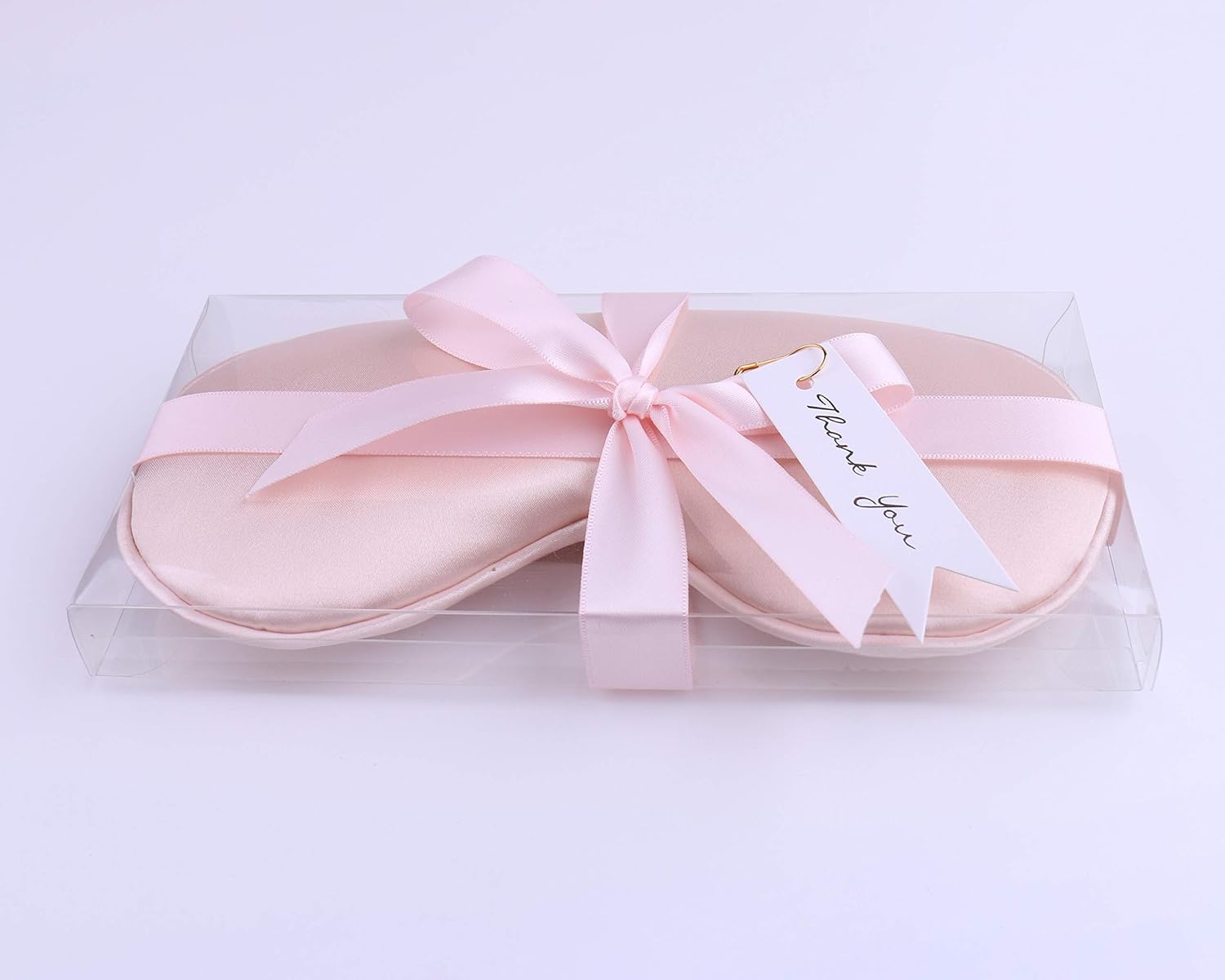 6-Pack Sleep Masks with Gift Box Ribbon Tag Bridesmaid Gifts Satin SPA Bridal Gift Soft Wedding Favors (Blush)