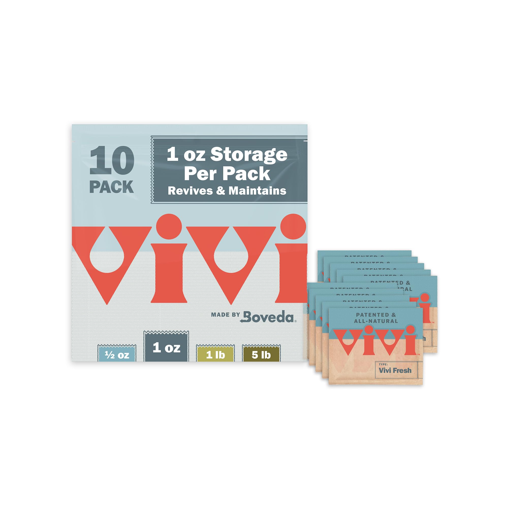 Vivi Fresh Humidity Control Packs, 10-Pack, Protects Up to 1 oz