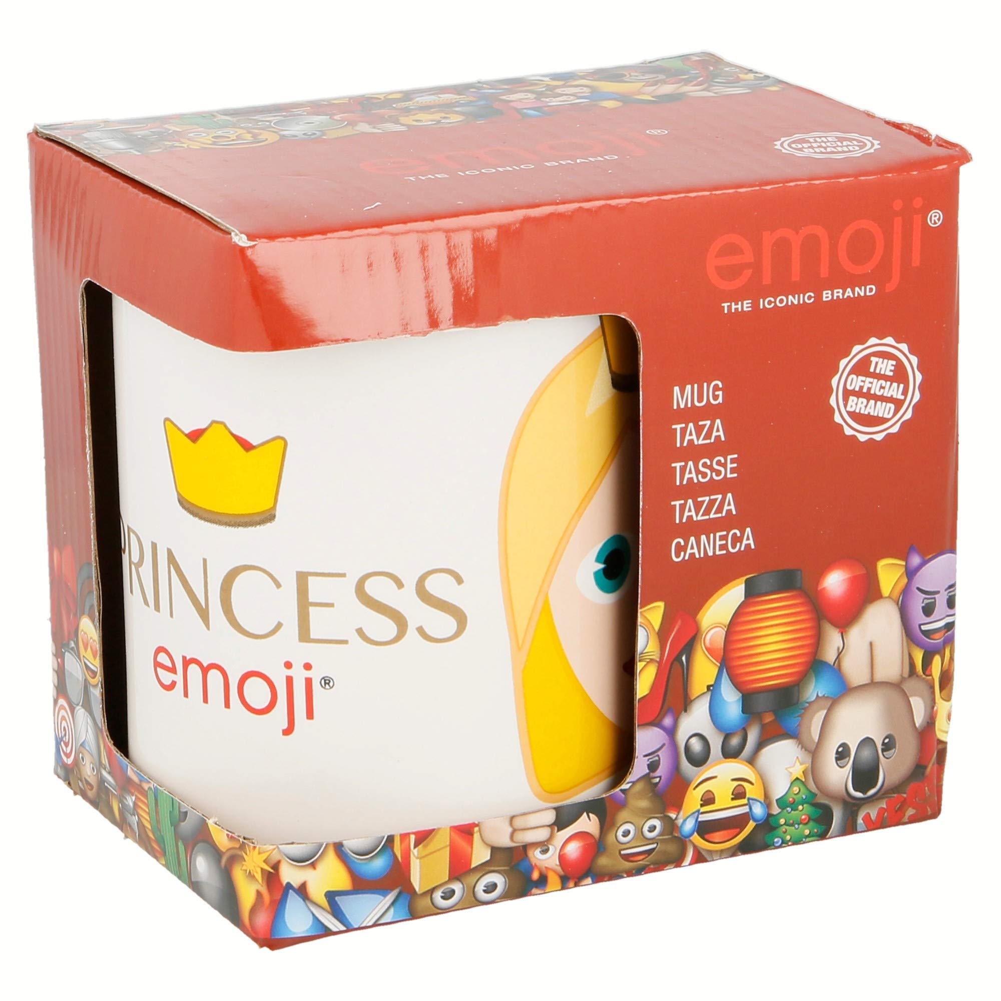 Emoji Princess Ceramic Mug in Gift Box, White, 350 ml