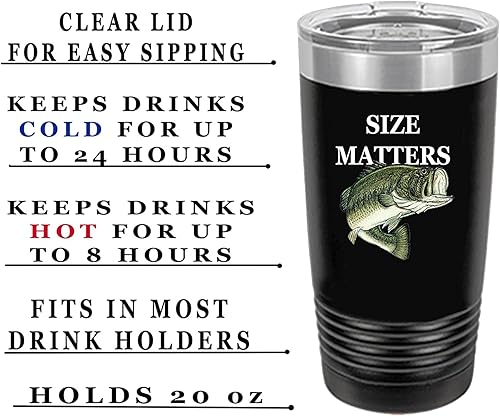 Miniatura 2 de Rogue River Tactical Taza de viaje grande de pesca divertida de 20 onzas con tapa tamaño importante, broma de pesca, regalo de pesca, color negro