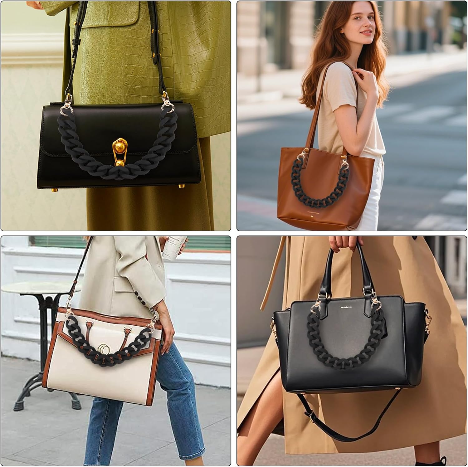 Purse Chain Acrylic Bag Chains Fashion Purse Charms Short Handle Purse Strap for Handbags（17.7inch）