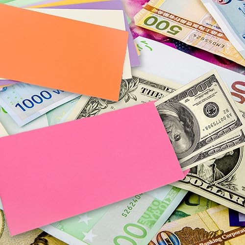 Miniatura 3 de Sobres para efectivo, 100 paquetes de 3.5 x 6.5 pulgadas, sobres rosas, sobres de monedas, sobres de semillas, sobres de colores en efectivo