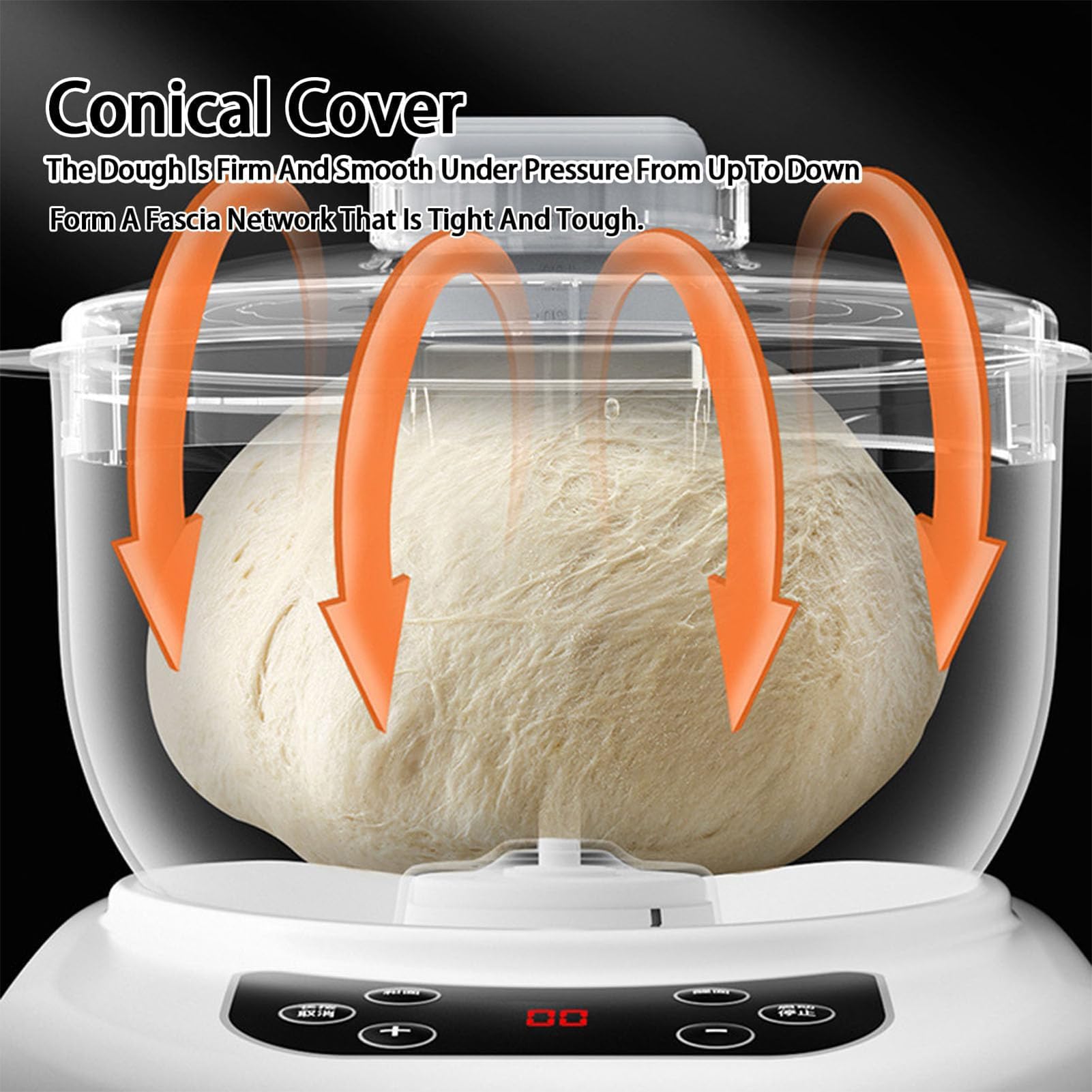 Mezcladora De Masa 7l/9l, Máquina Automática para Amasar De 250w con Función De Fermentación, Máquina Eléctrica para Masa, Amasadora Automática De Gran Capacidad, Batidora De Pie para Horneado 9L