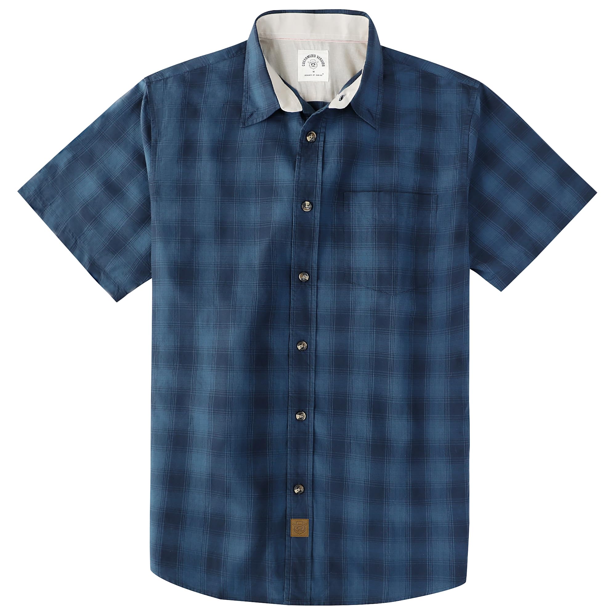 Dubinik® Camicia Uomo Manica Corta Casual con Bottoni Camicia Maniche Corte Uomo 100% Cotone Regular Fit