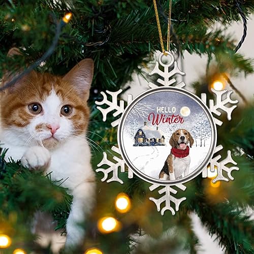 Miniatura 4 de Hello Winter - Bufanda roja para perro, adornos de Navidad para niños, granja, casa de nieve, cachorro, relleno de calcetines de Navidad, adorno de