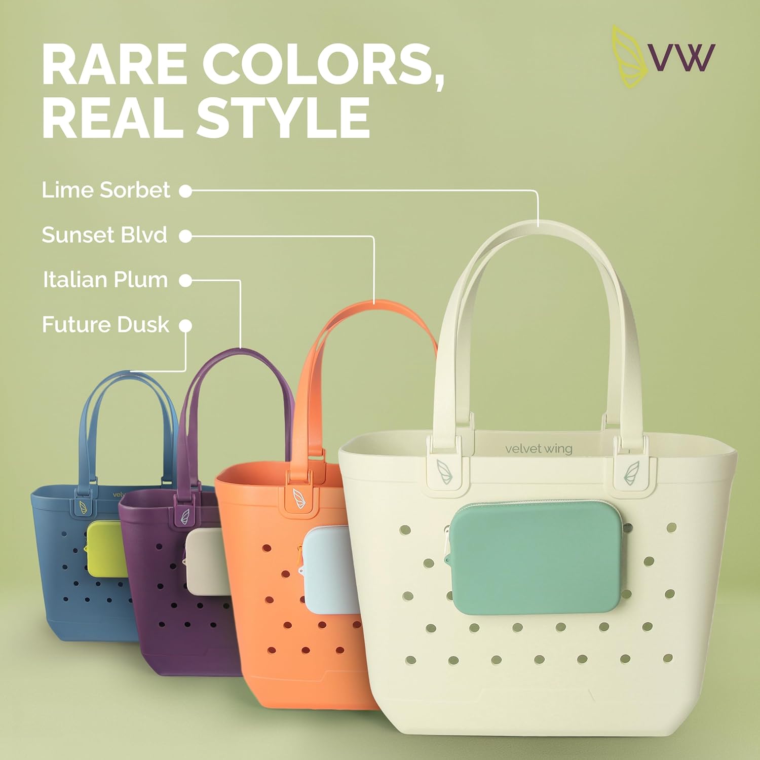 Large Rubber Beach Tote Bag - Waterproof Bag With Sand Proof Pouch For Beach, Travel, Pool (13.7" x 9.4" x 18.9")