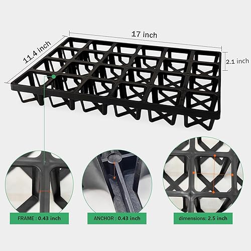 Vista 57 de Paquete de 5 bandejas para macetas de guardería, bandeja de transporte y sujeción para plantas para maceta, soporte de transporte de 24 celdas