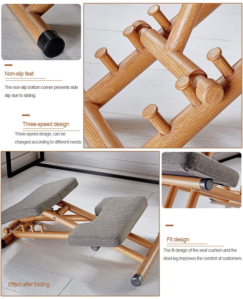 Rodillera ergonómica Plegable: Reduce el Dolor de Espalda y Cuello con la corrección de Postura en casa