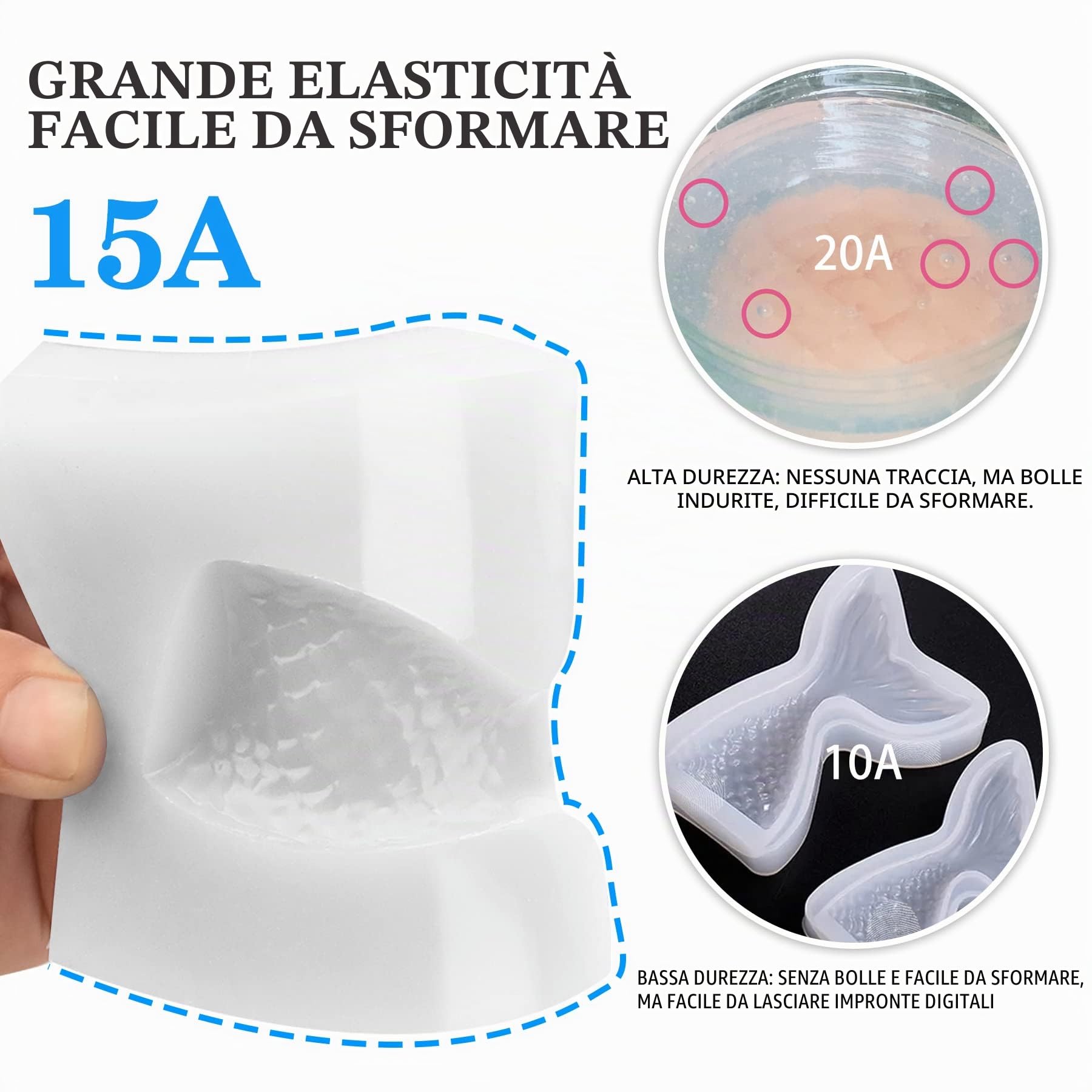 Gomma Silicone Liquido - 1.9L/2.2kg Traslucido per Fabbricazione di Stampi - 1:1 per Stampi in Resina Epossidica Fai Da Te, Mold Creazione Gioielli, Fabbricazione Manuale