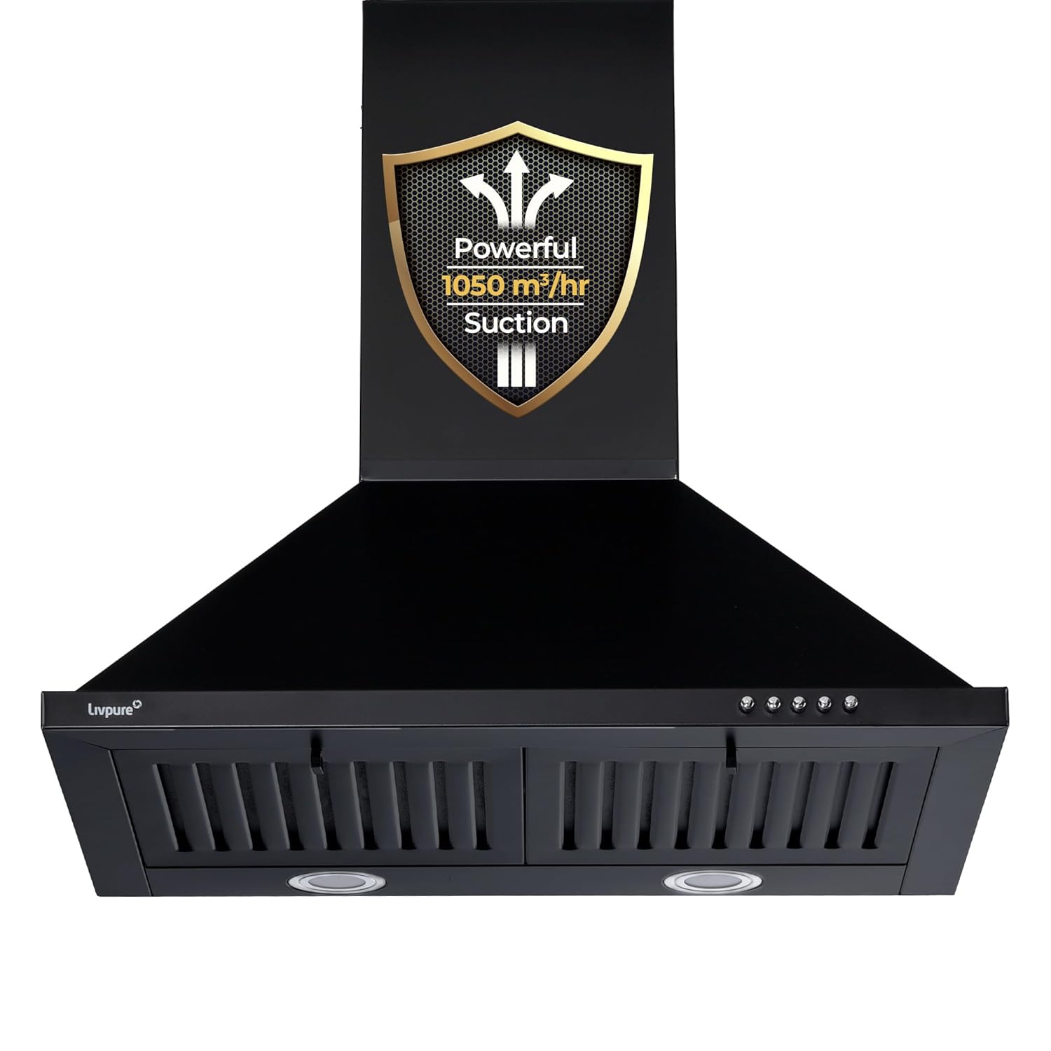 Livpure Alder Neo 60 cm | Pyramid | 1050 m³/hr Suction | Baffle Filter | Push Button Control | Low Noise | 5 Year Motor +1