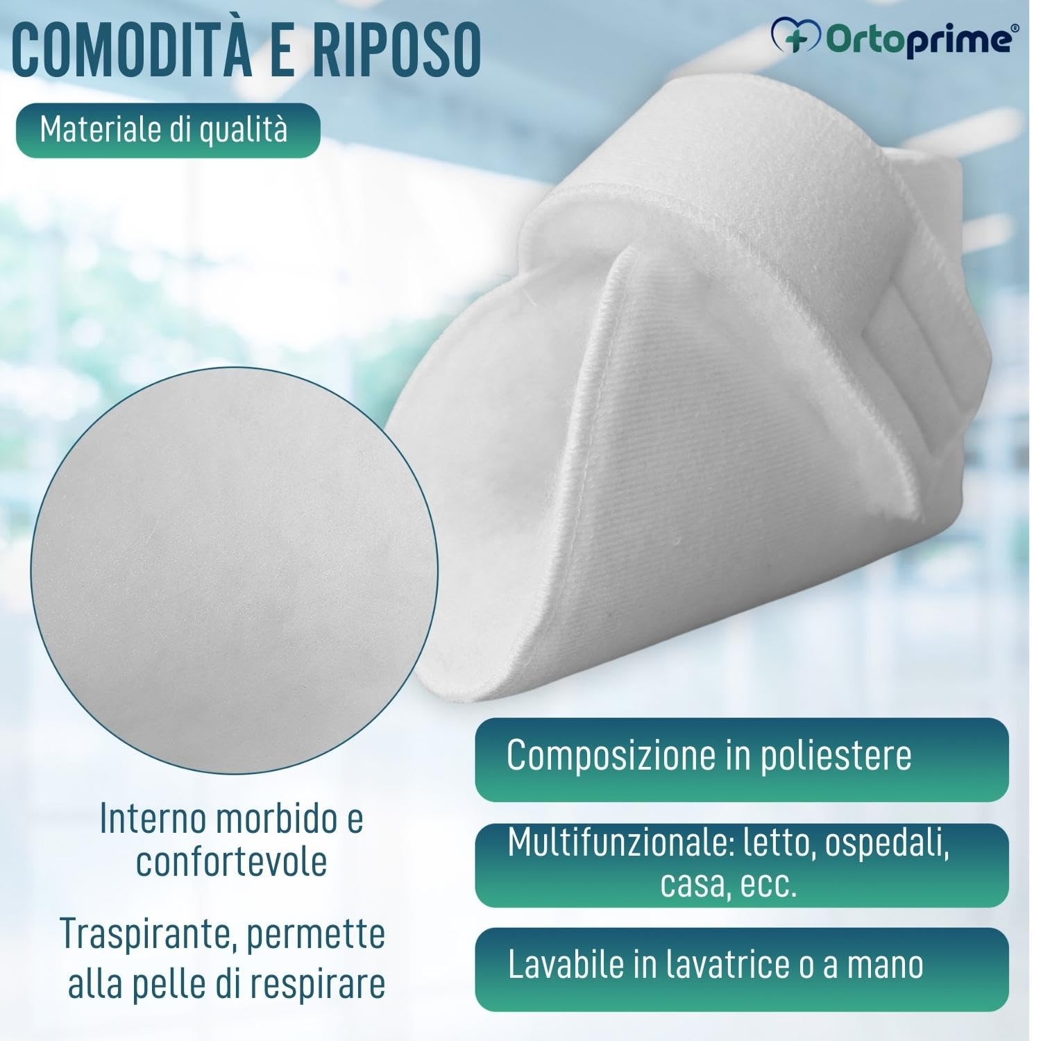 OrtoPrime Talloniere Antidecubito Bianche 1 Paio - Talloniera Ortopedica - Talloniera Antidecubito per Piaghe da Decubito - Talloniere Antidecubito Universali - Proteggi Talloni per Sedia a Rotelle