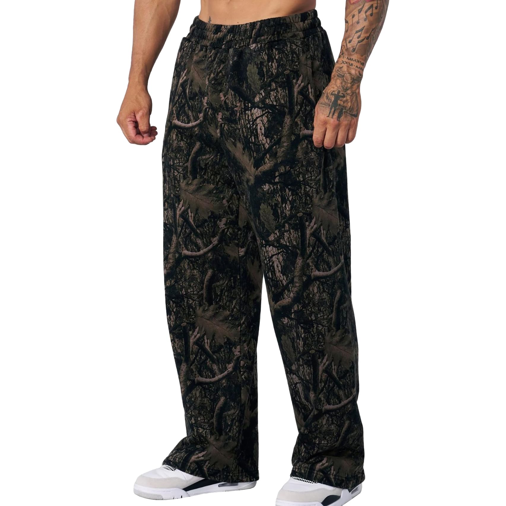 DIOTSR Mens Baggy Pants Athletic Graphic Print Joggers Workout Streetwear Sweatpants with Pockets