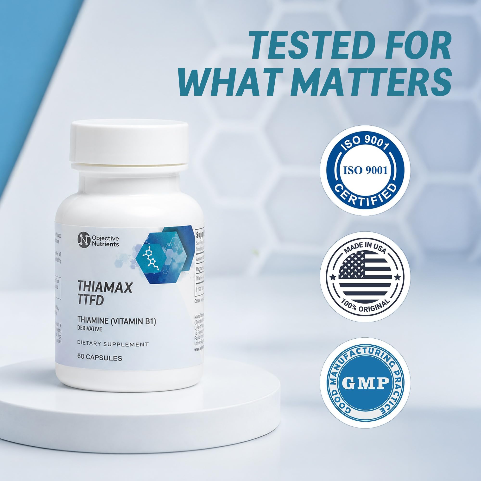 Objective Nutrients Thiamax TTFD Thiamine B1 Supplement | Vitamin B1 Supplement for Energy Focus | Highly Absorbable Vitamin B1 100mg with Magnesium – 60 Capsules — Amazon image 9