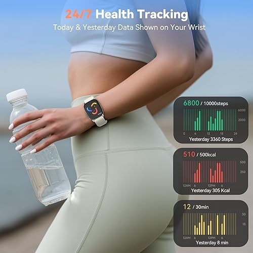 Miniatura 3 de Reloj podómetro, no requiere aplicaciónteléfono, reloj de seguimiento de actividad física impermeable con monitor de frecuencia cardíaca, pantalla