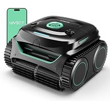 WYBOT C2 Cordless Robotic Pool Cleaner, Pool Vacuum for Inground Pools | Dual Filter with Ultra-fine Filtration, Lasts 180 Mins, Floor, Wall &amp; Waterline Cleaning, App Control, Black&amp;Green-B