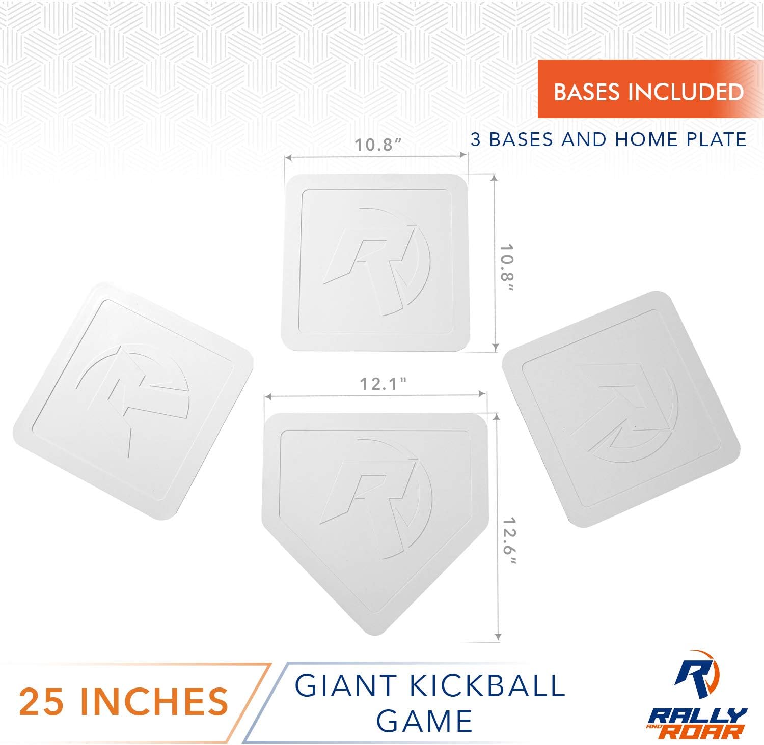 Rally and Roar Oversized Kickball Game Set, 25” Ball with 4 Bases and Pump Included : Sports & Outdoors