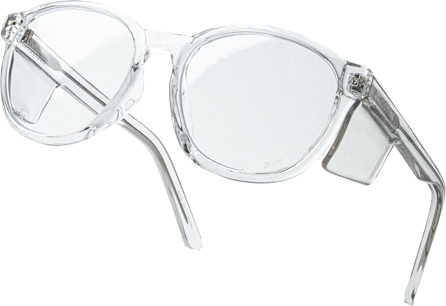 Julius King Side Shield Safety Glasses Z87+ Certified, Round Frame, Anti-Fog Coated, Anti Glare, Scratch Resistant, Durable and Stylish, Eyewear for Men & Women (Clear Lens)