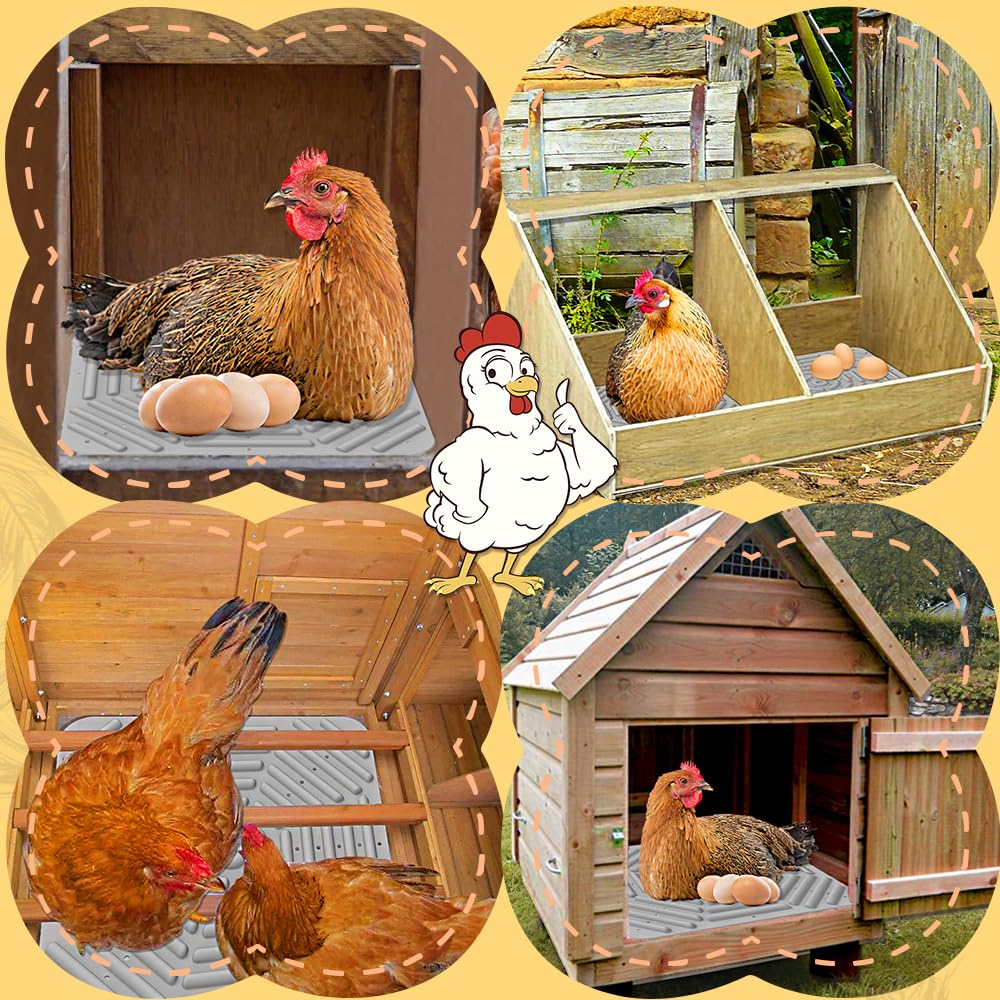 Lot De 2 Coussins De Nid En Silicone Pour Poules - 30x23 Cm - Antidérapants, Lavables - Protection Œufs Pondoir
