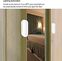 Vista 4 de Tuya - Sensor de puerta WiFi, sensor inteligente de ventana de puerta, alarma en tiempo real compatible con Alexa Google Assistant, sensor
