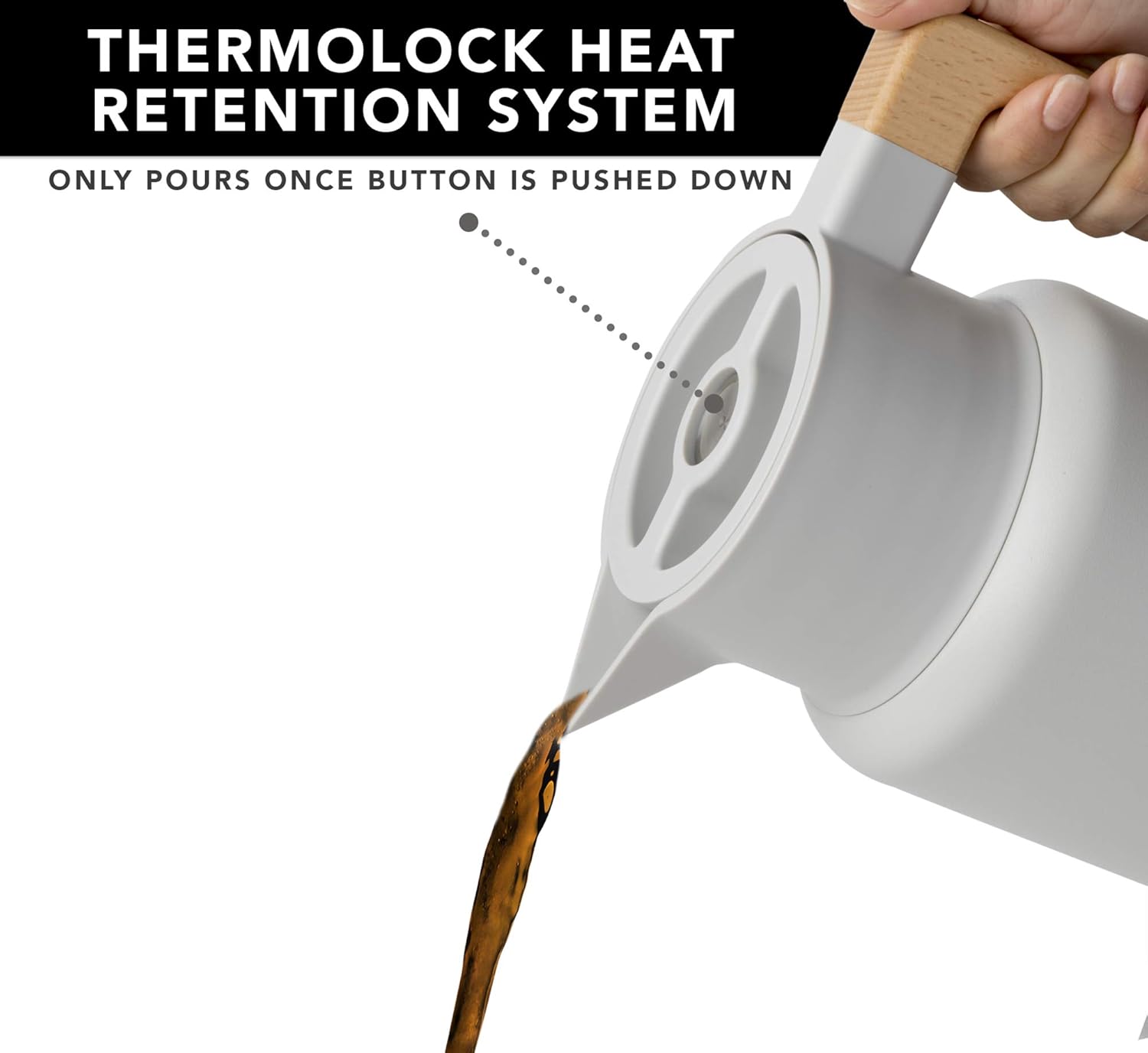 Hastings Collective Thermal Coffee Carafe 50 Oz - Large Stainless Steel Insulated Carafe - 1.5 Liter Double Walled Vacuum Thermos Coffee and Beverage Dispenser with Tea Infuser and Strainer (Gray) - Image 4