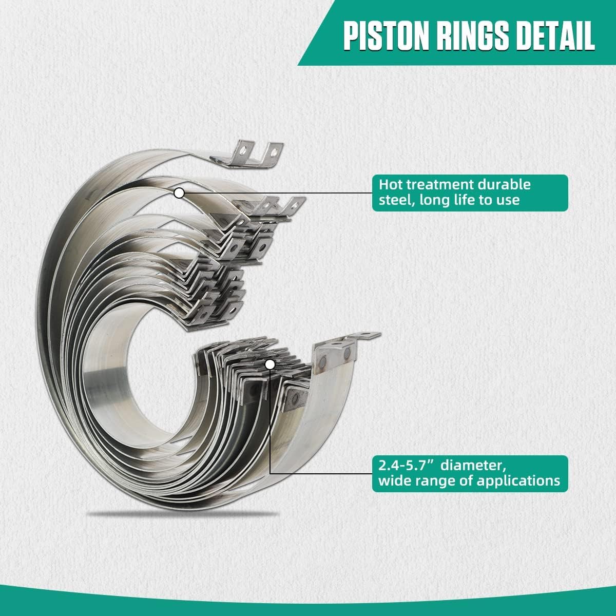 Automotive Piston Ring Compressor Tool, Car Engine Piston Ring Compressor Pliers Set with 14 pcs Piston Rings & with 1 Pliers Repair Tool Kit for Car Truck Auto Engine