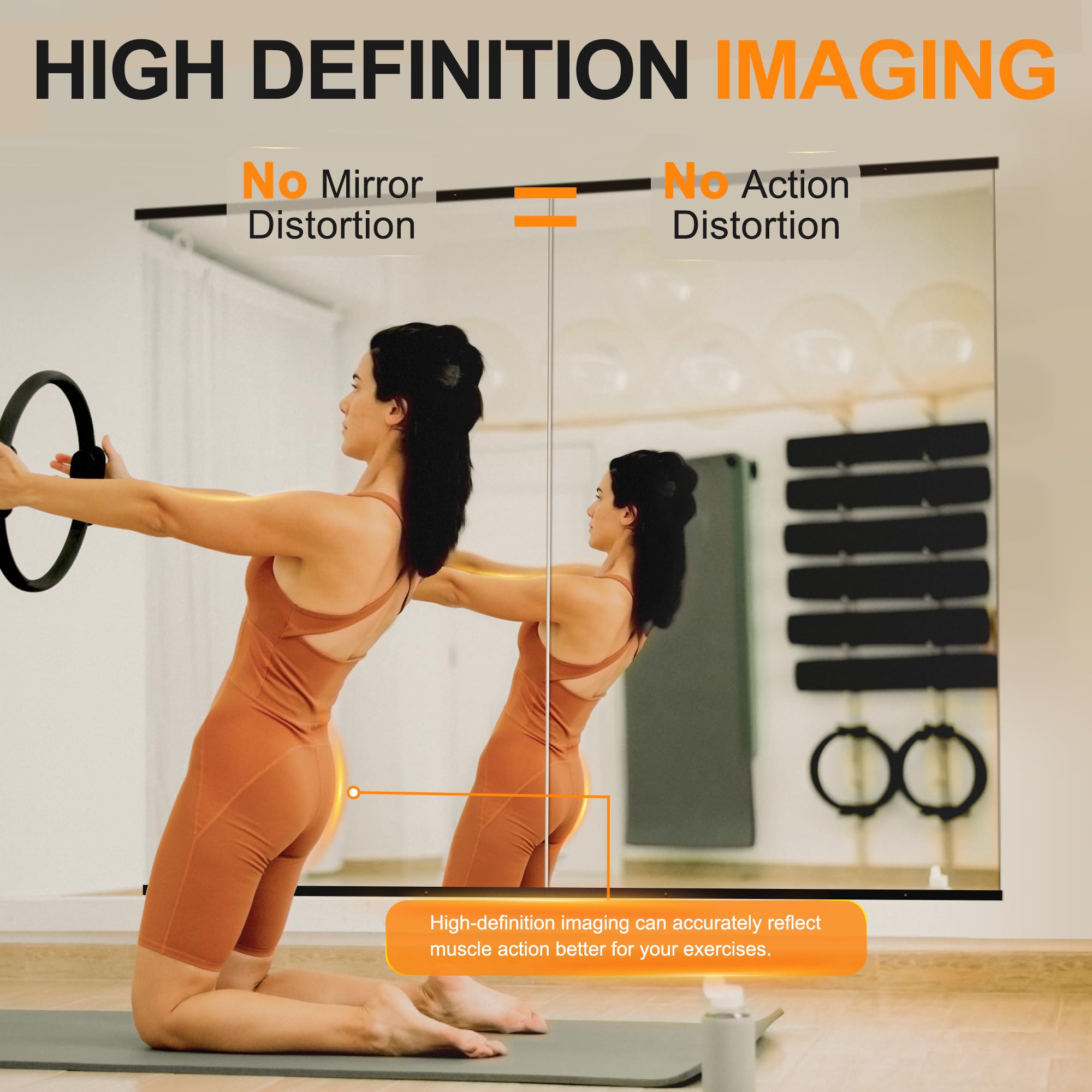PERTETEY 2 Specchi Da Palestra 122x61 Cm Senza Cornice – Vetro Temperato Anti-esplosione, Per Yoga, Casa, Camera Da Letto