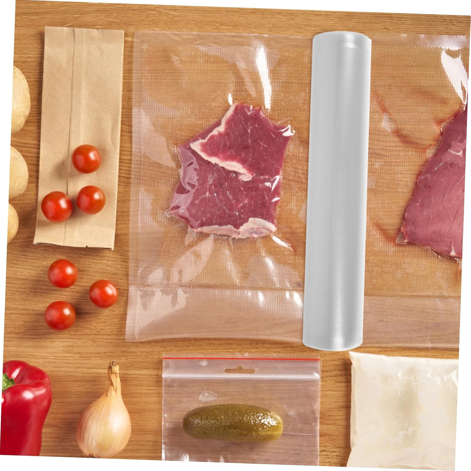 1roll Vacuum Seal Bags Thick Preservation Bags Food Storage Sealer for Meat Pet Food Dried Fruits image 3