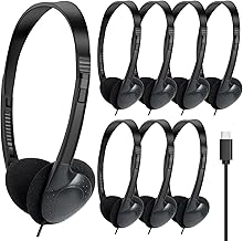 USB C Headphones Bulk 20 Pack for Classroom School Kids,USB Type C Headphones Class Set Compatible with Pad Smartphones Black (B)