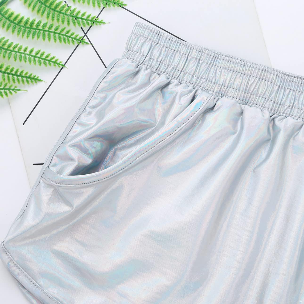 Men's Shiny Metallic Boxer Briefs Trunks Underwear Rave Dance Booty Shorts Clubwear