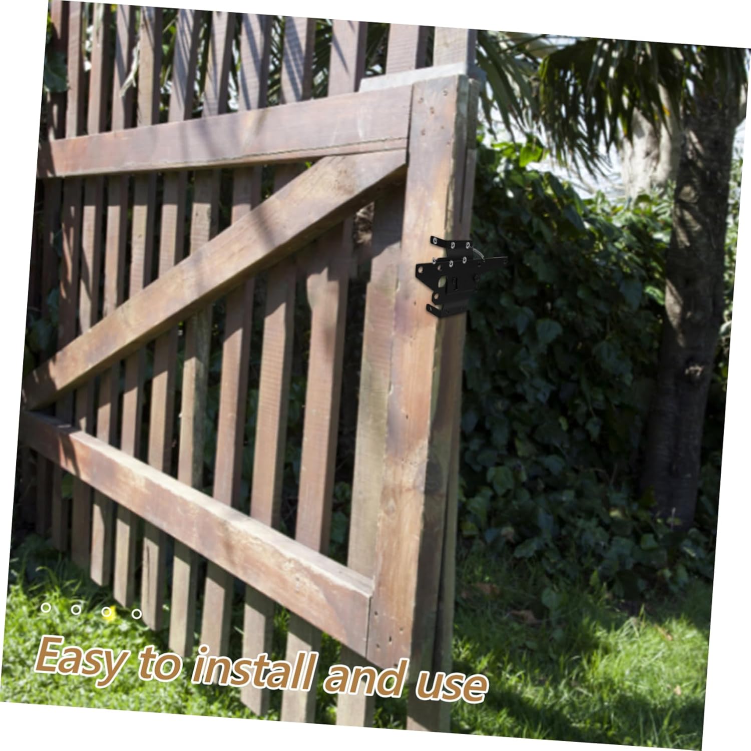 Artibetter Replacement Gate Latch for Wooden Fence Easy Installation Heavy Duty Gate Lock Secure Hinges