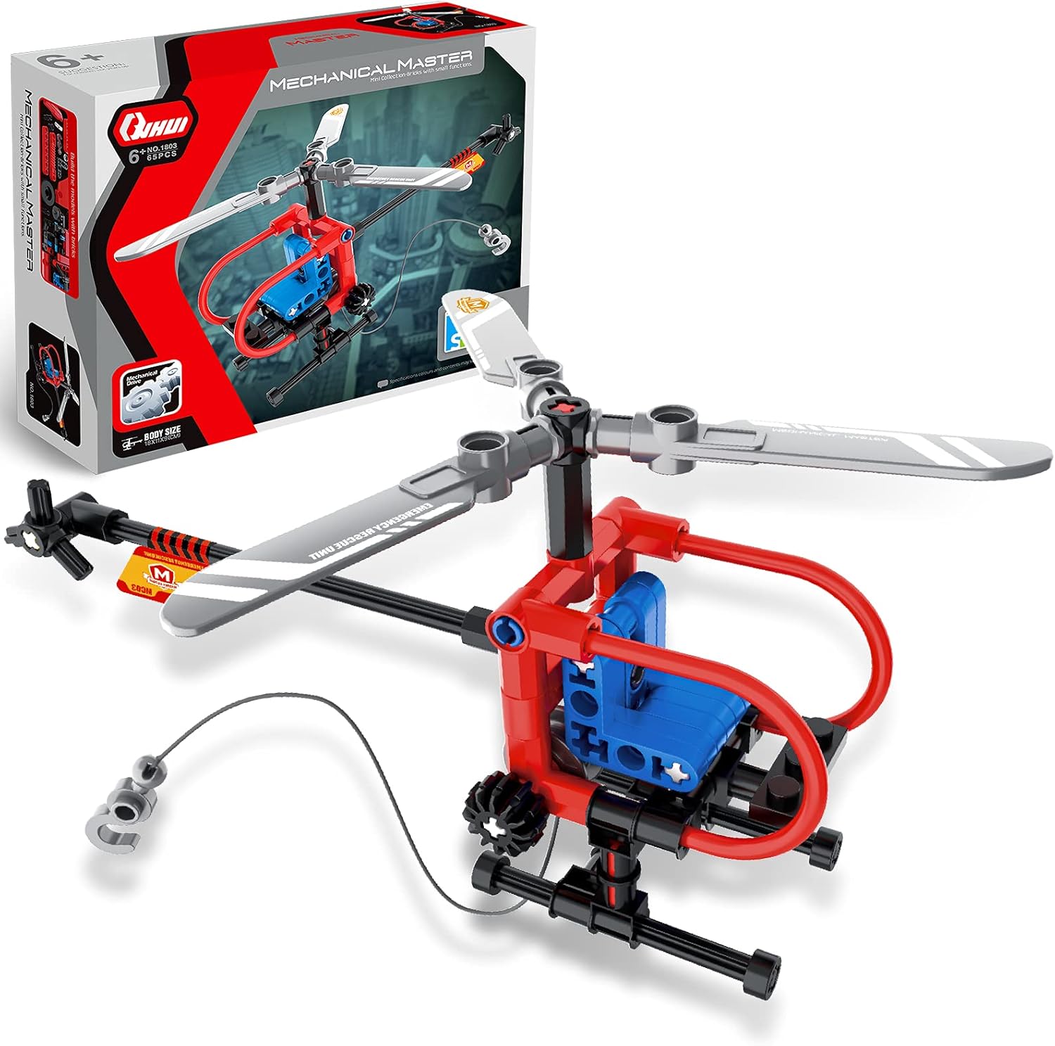 Rhybom STEM Building Toys for Kids, Construction Helicopter