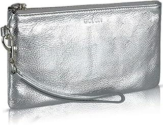 Genuine Leather Clutch bags for women, Real Leather Ladies Wristlet Purs...