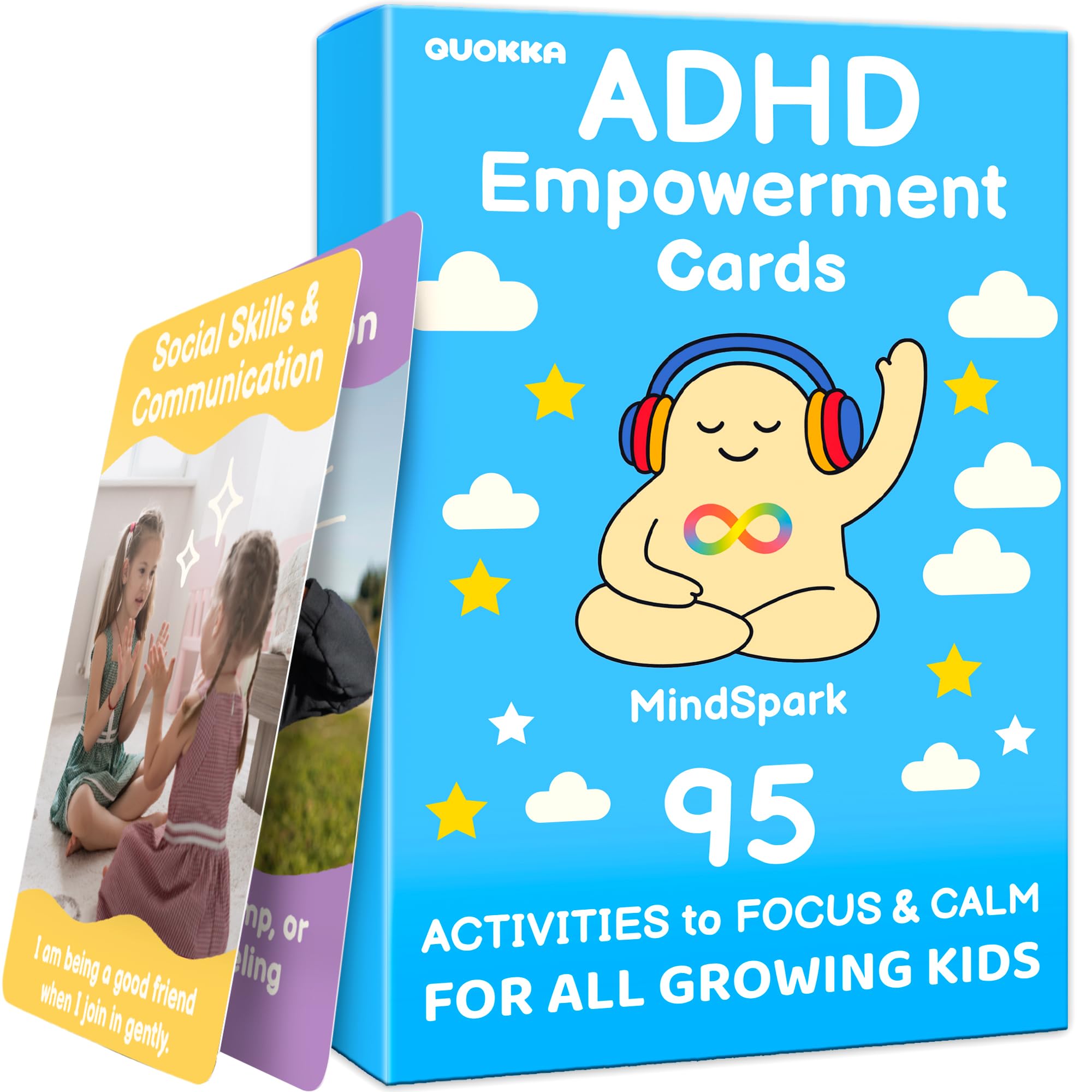 QUOKKA ADHD Tools for Kids β Emotional Regulation Tools for Kids in a Fun Flashcards Deck β Big Feelings Support, Focus Activities, Social Skills & Impulse Control Cards for Home or Classroom