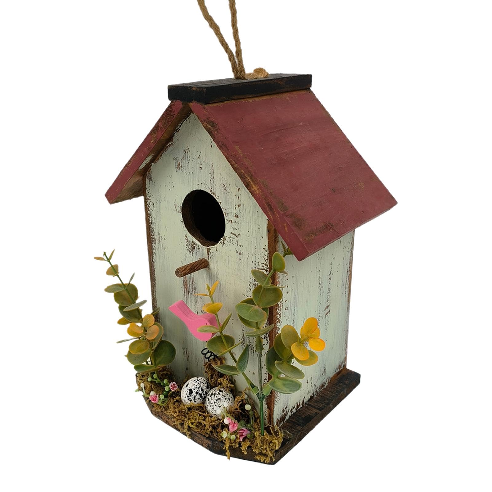 Cabane à Oiseaux En Bois Naturel - Nichoir Pour Jardin Ou Balcon - Dimensions 12x16 Cm - Certifié FSC