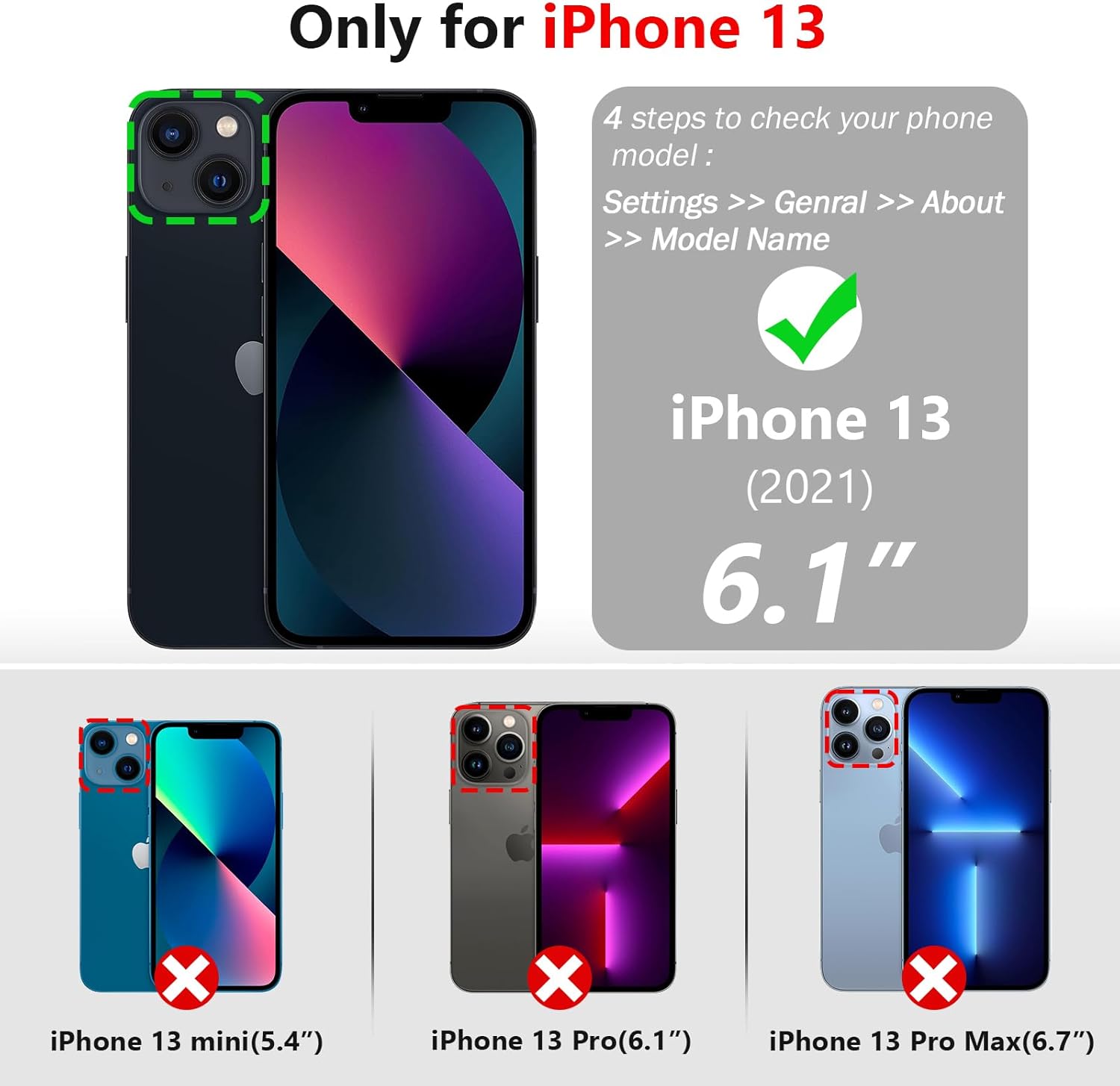 Varikke for iPhone 13 Wallet Case Detachable with Card Holder for Women Girls, Fashion Glitter PU Leather Wrist Strap Strong Magnetic Flip Wallet Removable Phone Case Cover for iPhone 13 6.1", Silver