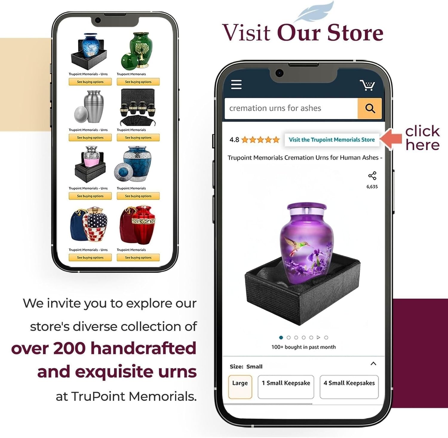 Trupoint Memorials Small Urns for Human Ashes Keepsake, Decorative Mini Cremation Urn for Adult Men & Women – Small Hummingbird Keepsake - Image 6