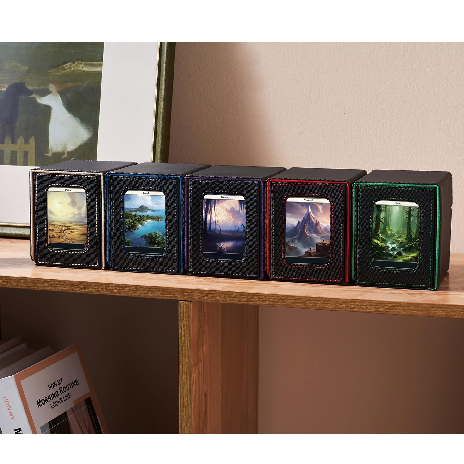 Mage Tech Card Deck Box do MTG Commander – Opatentowany design, pasuje do 100 kart z podwójnymi rękawami, Czarny