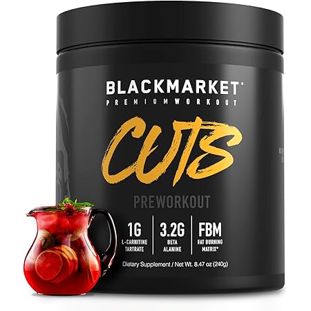 Amazon Com Blackmarket Cuts Thermogenic Pre Workout Preworkout Energy Drink For Men And Women 30 Servings Of Fruit Punch Flavor Creatine Free Pre Workout Drink Powder Health Household