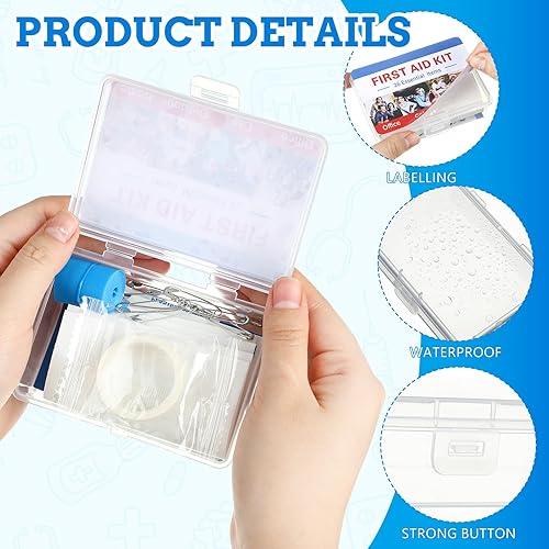 Miniatura 3 de Juego de 12 mini botiquines de primeros auxilios a granel, mini kit de viaje portátil resistente para conveniencia, primeros auxilios, 12 cajas de