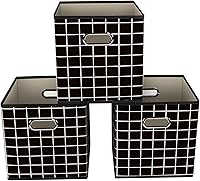 Vista 18 de Yunkeeeper - Contenedores de almacenamiento, cubos organizadores de tela con asa, cubos plegables para almacenamiento de tela o accesorios, 11 x 11