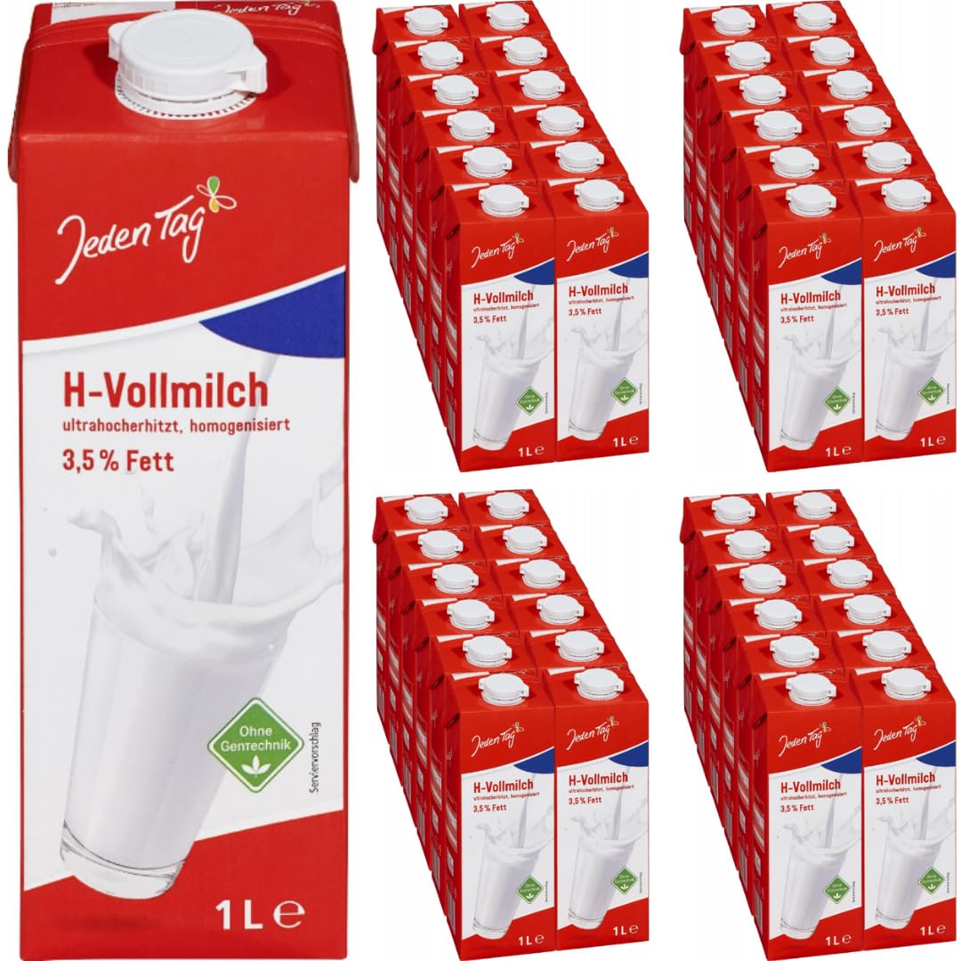Jeden Tag haltbare milch H-Vollmilch 3,5% Fett 1000 Mililiter x 48 STÜCK mit Pufai Grocery
